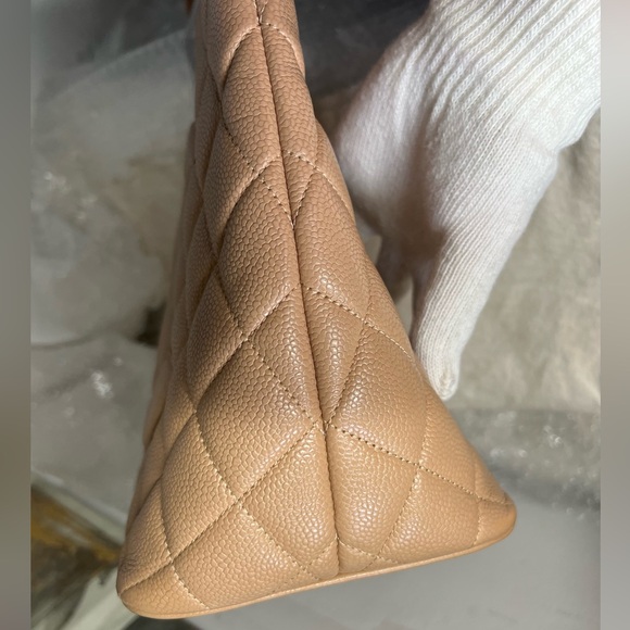 Authentic Chanel Caviar Leather Medallion Tote Quilted Bag - Picture 12 of 14